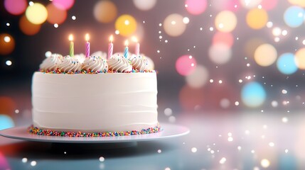 Glowing Birthday Cake with Sprinkles