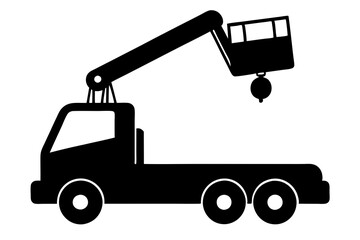 Cherry Picker Silhouette vector illustration.