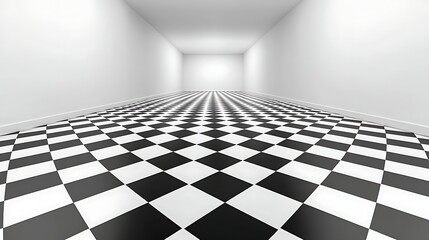 Naklejka premium Explore the elegance of black and white checkered flooring