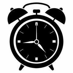 vector alarm clock icon silhouette black design illustration