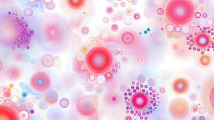 A colorful background with many pink and blue circles