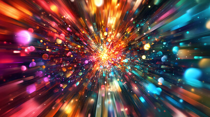 A kaleidoscopic explosion of colors and patterns, transporting viewers to a whimsical and vibrant realm abstract background. Whimsical. Illustration