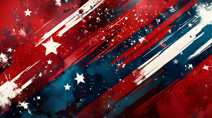 Abstract red and blue diagonal designs with white stars and dynamic visuals.Abstract red and blue diagonal designs with white stars and dynamic visuals.