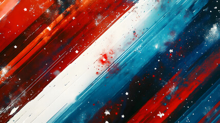 Abstract red and blue diagonal designs with white stars and dynamic visuals.Abstract red and blue diagonal designs with white stars and dynamic visuals.