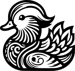 Fototapeta premium black and white mandarin duck