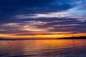 Colorful Sunrise Over Victoria Vancouver Island BC Landscape