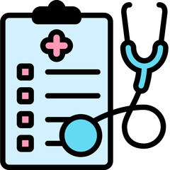Medical Report Colored Outline Icon Design Vector