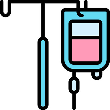 recommend clip art: Iv Drip Colored Outline Icon Design Vector