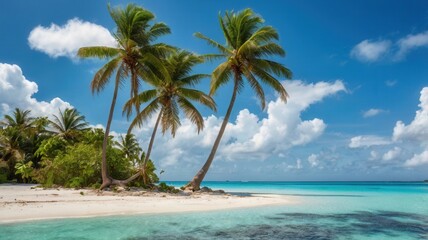 beach with coconut trees