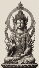 Fototapeta premium タトゥ 仏像