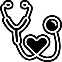 Stethoscope Glyph Icon Design Vector