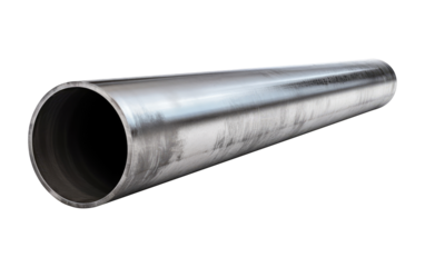 One metal pipe isolated on transparent background