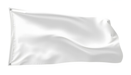 Fototapeta premium White blank lying flag mockup isolated with white highlights, png