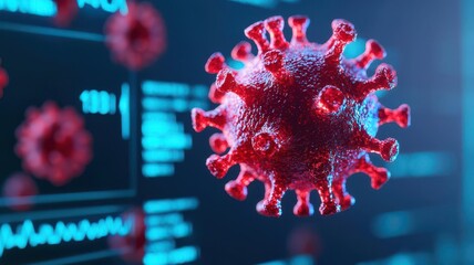 Close-up of a digital health assessment tool with infection risk indicators, Digital infection risk assessment tool close-up, Modern and informative