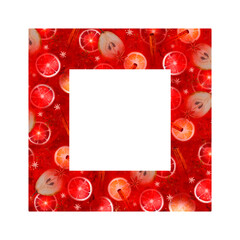 Fototapeta premium A Festive Red Fruit Frame for Cherishing Holiday Memories during the Celebratory Season
