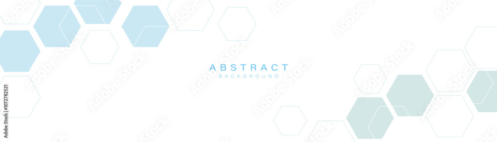 Aufkleber minimalistic abstract hexagonal background with light blue accents