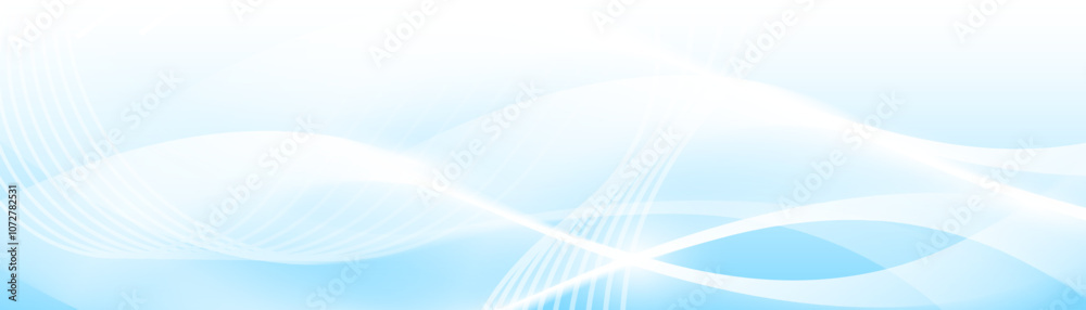 Poster Soft Blue Abstract Background with Flowing White Lines and Gradient