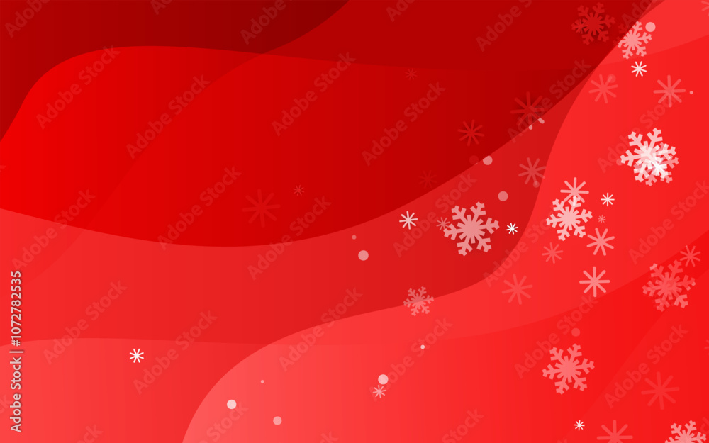 Aufkleber red holiday background with subtle snowflakes and abstract waves