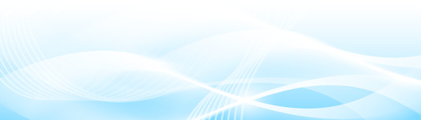 Soft Blue Abstract Background with Flowing White Lines and Gradient