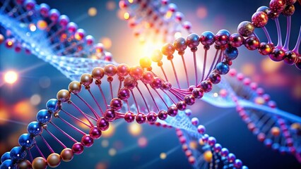 Minimalist Depiction of DNA and RNA Interactions in a Molecular Ballet, Capturing the Elegance and Complexity of Genetic Processes in an Artful and Simplistic Way