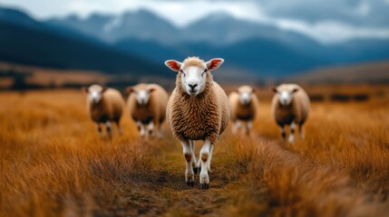 Obraz premium Healthy Livestock on a Scenic Farm Landscape