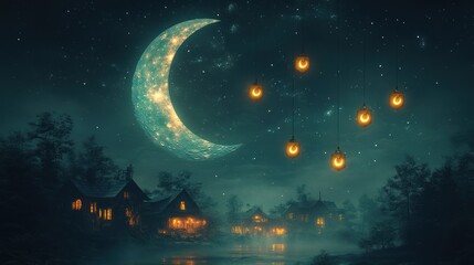 Fototapeta premium Enchanted Forest Night