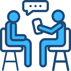 Mental Health Support Blue Icon Design Vector