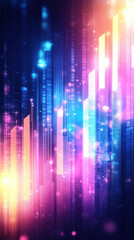 Fototapeta premium vibrant digital abstract background featuring colorful light beams and patterns, creating sense of depth and movement. Ideal for technology and innovation themes