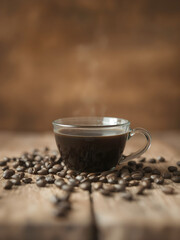 Cozy Morning Brew on Rustic Wooden Surfac