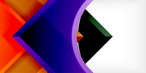 Square, arrow shapes with round elements Vector Illustration For Wallpaper, Banner, Background, Card, Book Illustration, landing page