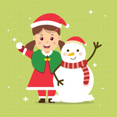 Cute girl wearing santa clause costum