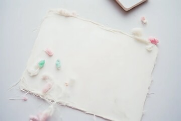 Pastel Dream Aesthetic: A Blank Sheet and Scattered Confetti