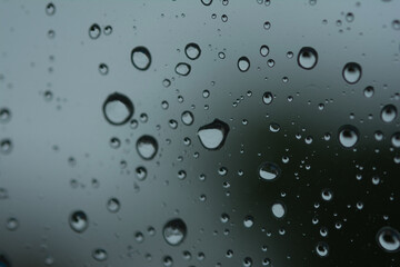 Rain drops on car windshield, Water droplets. background photo