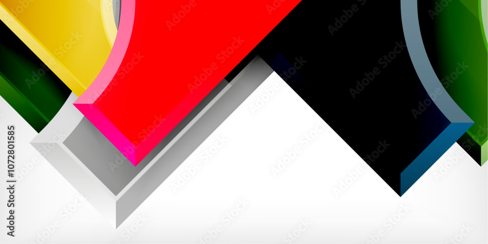 Poster Geometric design abstract background - circles and triangles