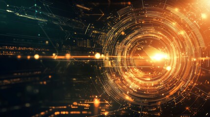 Obraz premium Digital background for tech, AI, data, audio, graphics