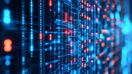 Obraz premium Digital background for tech, AI, data, audio, graphics
