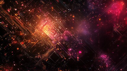 Fototapeta premium Digital background for tech, AI, data, audio, graphics