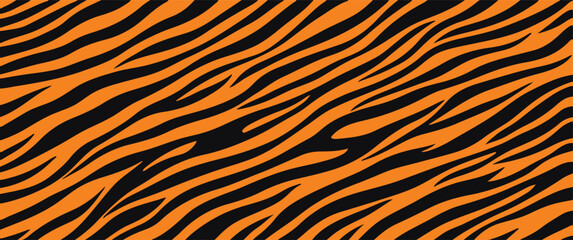 Classic tiger pattern in orange and black