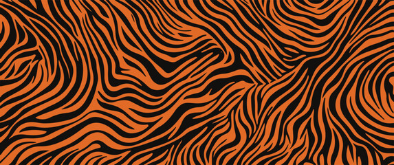 Vibrant orange and black tiger stripe pattern