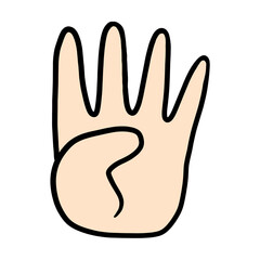 シンプルな手のイラスト（4本）