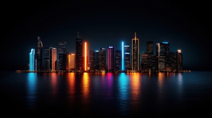 Fototapeta premium Transparent Electric Grid Powering Urban Buildings