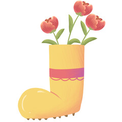 flowers in boots