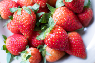 fresh strawberries on a plate