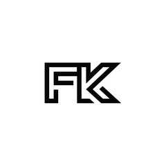 Fototapeta premium FK monogram logo design letter text name symbol monochrome logotype alphabet character simple logo