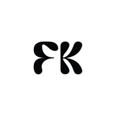 FK monogram logo design letter text name symbol monochrome logotype alphabet character simple logo
