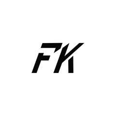 Fototapeta premium FK monogram logo design letter text name symbol monochrome logotype alphabet character simple logo