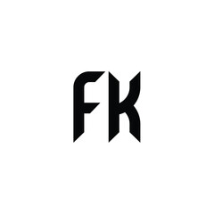 FK monogram logo design letter text name symbol monochrome logotype alphabet character simple logo