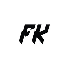 FK monogram logo design letter text name symbol monochrome logotype alphabet character simple logo