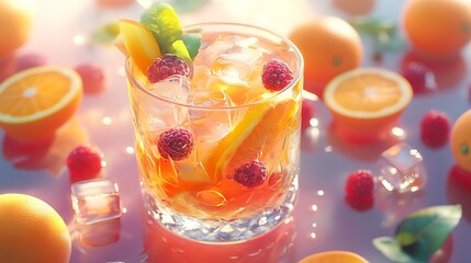 Craft refreshing summer cocktails with fresh fruits and ice