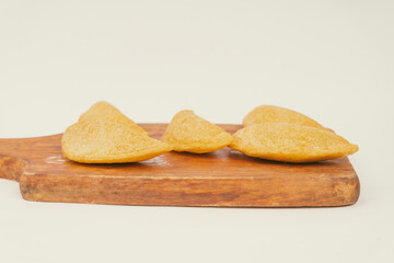 Delicious traditional Colombian empanadas with spicy sauce